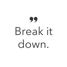 Back detail of Theia Moon 3/4 sleeve shirt with the uplifting message “Break it down.” embroidered discreetly