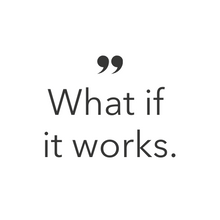 Motivational quote “What if it works.” embroidered on the upper back of a soft Theia Moon tank top